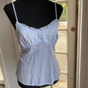American Eagle tank top in pale blue stripes size6